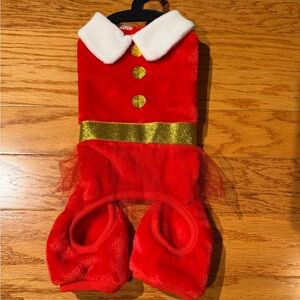 Red & gold Santa dog costume